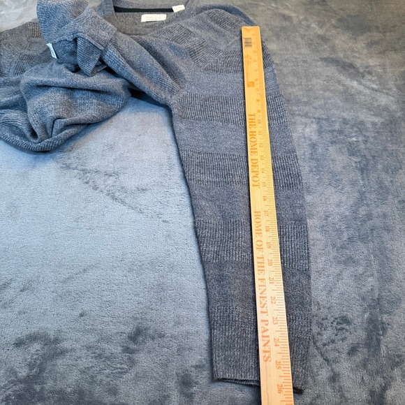 Weatherproof Crew Neck Striped Knit Sweater Acrylic Gray Mens Extra Large XL - Picture 8 of 9